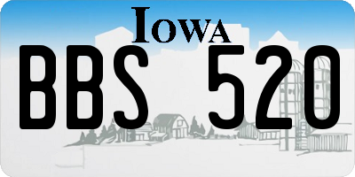IA license plate BBS520