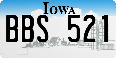IA license plate BBS521