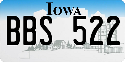 IA license plate BBS522