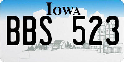 IA license plate BBS523