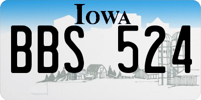 IA license plate BBS524