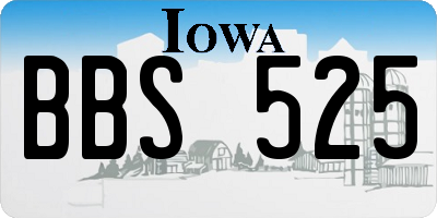 IA license plate BBS525