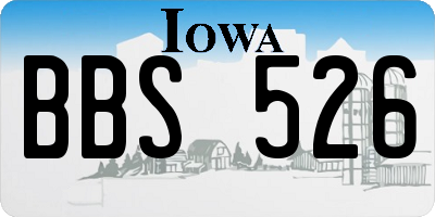 IA license plate BBS526
