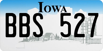 IA license plate BBS527