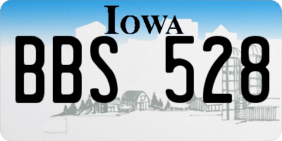 IA license plate BBS528