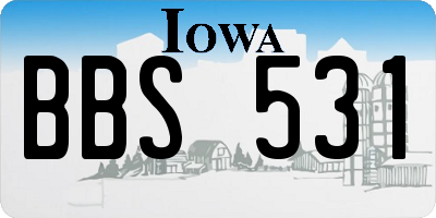 IA license plate BBS531