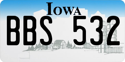 IA license plate BBS532
