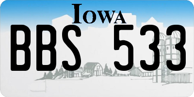 IA license plate BBS533