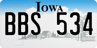 IA license plate BBS534