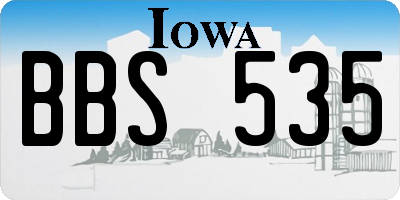 IA license plate BBS535