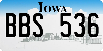 IA license plate BBS536