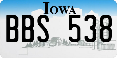 IA license plate BBS538