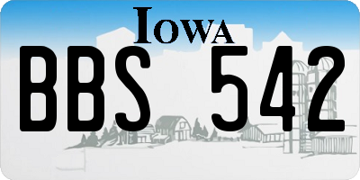 IA license plate BBS542