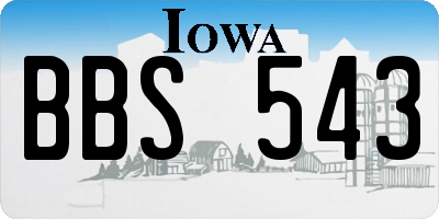 IA license plate BBS543