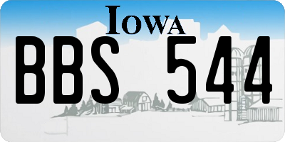IA license plate BBS544