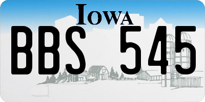 IA license plate BBS545