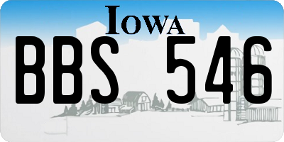 IA license plate BBS546