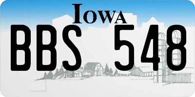 IA license plate BBS548