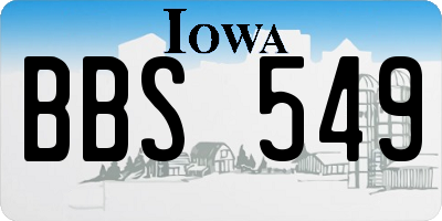 IA license plate BBS549