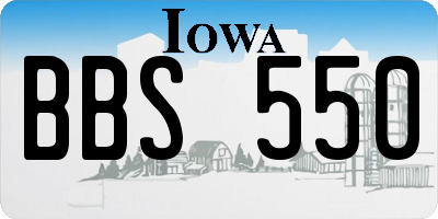 IA license plate BBS550