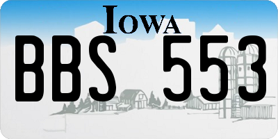 IA license plate BBS553