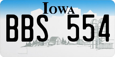 IA license plate BBS554
