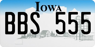 IA license plate BBS555
