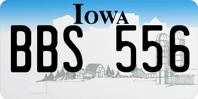 IA license plate BBS556