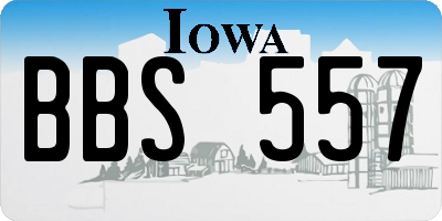 IA license plate BBS557