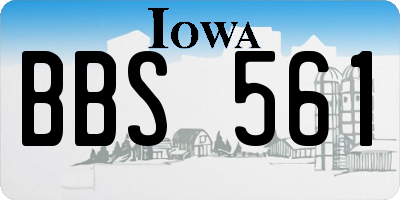 IA license plate BBS561