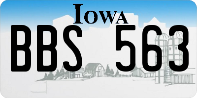 IA license plate BBS563