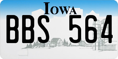 IA license plate BBS564