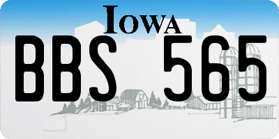 IA license plate BBS565