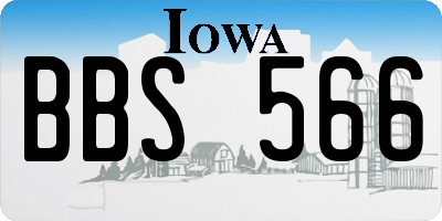 IA license plate BBS566