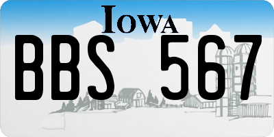 IA license plate BBS567