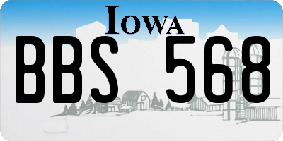 IA license plate BBS568