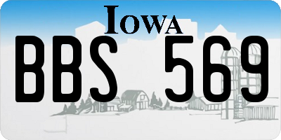 IA license plate BBS569
