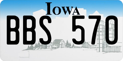 IA license plate BBS570