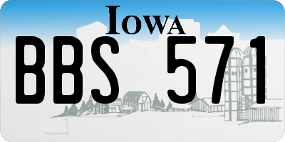 IA license plate BBS571