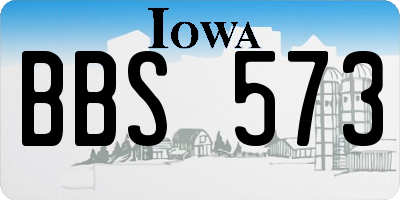 IA license plate BBS573