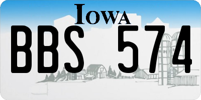 IA license plate BBS574