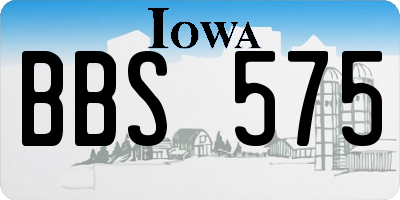 IA license plate BBS575