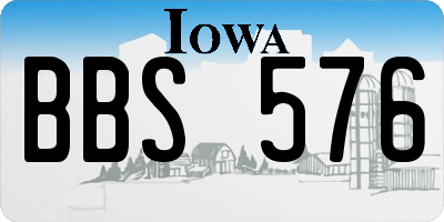 IA license plate BBS576
