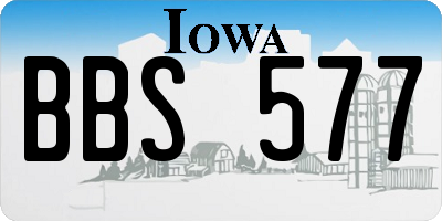 IA license plate BBS577