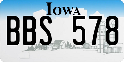 IA license plate BBS578