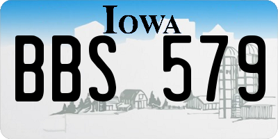 IA license plate BBS579