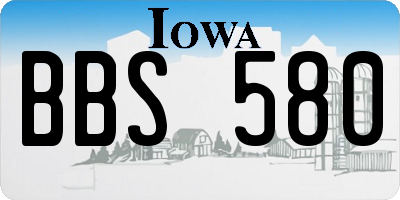 IA license plate BBS580