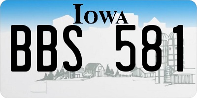IA license plate BBS581