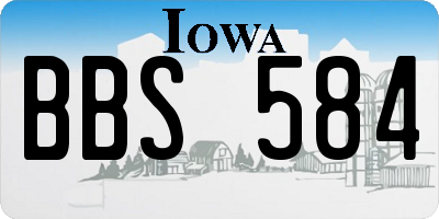 IA license plate BBS584