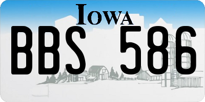 IA license plate BBS586